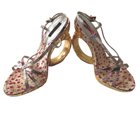 Louis Vuitton Floral Feerique Morganne Sandals Ring Heels Size 36 (US Size 6) - Picture 5 of 16
